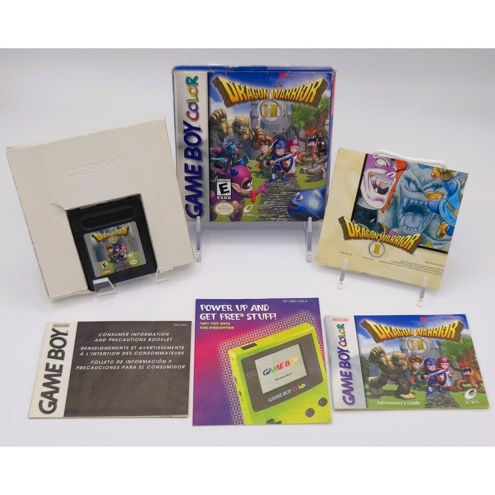 Dragon Warrior I & II - Nintendo Game Boy Color - Complete CIB W/ POSTER Tested